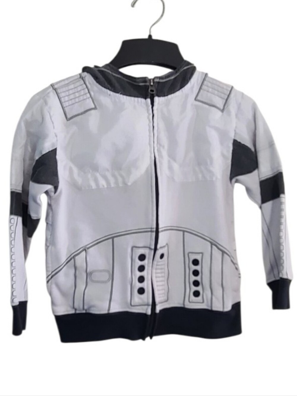 Star Wars Stormtrooper Costume Full Zip Hoodie Jacket Size XS Gray Black